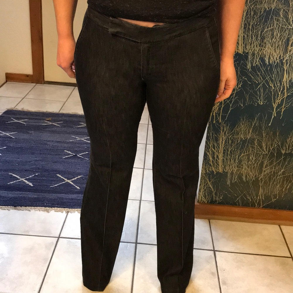 Black denim Express flare leg trouser pants